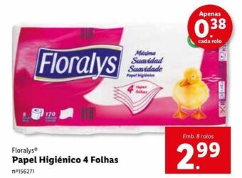 Lidl Papel higiênico floralys promoção