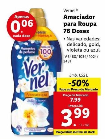 Lidl Amaciador vernel promoção
