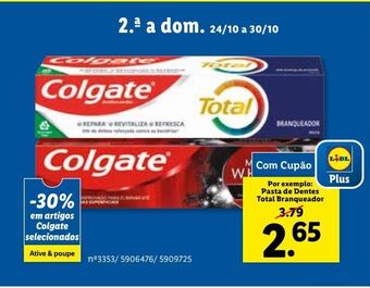 Lidl Pasta de dentes colgate promoção