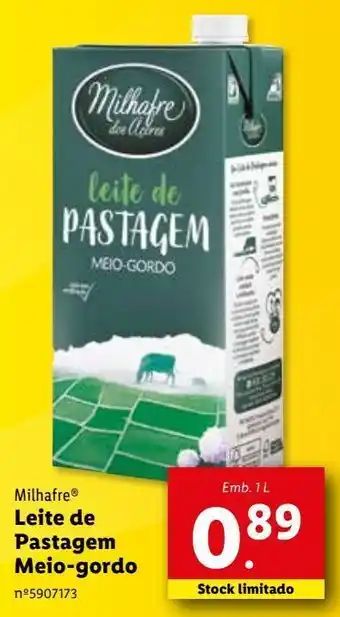 Lidl Leite semi desnatado milhafre promoção