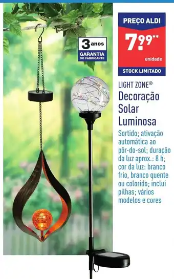 ALDI Decoração Solar Luminosa promoção