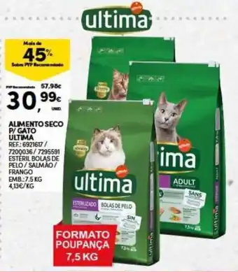 Continente Alimento seco p/ gato Ultima 7.5kg promoção