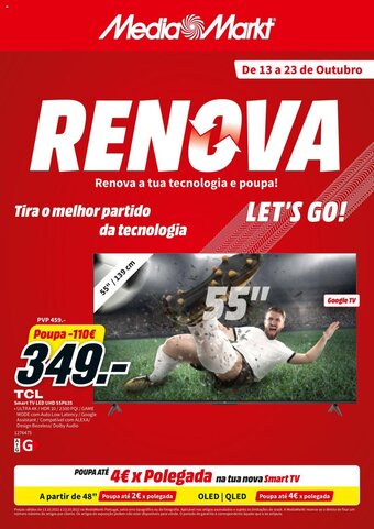 MediaMarkt TCL Smart Tv Led Uhd 55" promoção