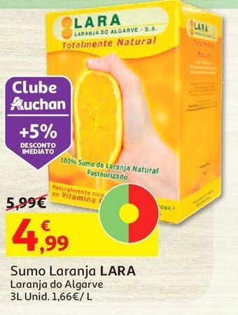 Auchan Sumo laranja lara laranja do algarve 3 l promoção