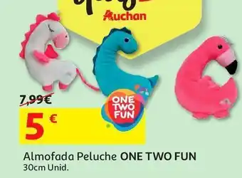 Auchan Almofada peluche one two fun 30 cm promoção