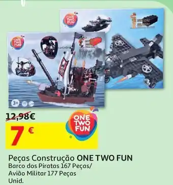 Auchan Peças construção one two fun barco dos piratas 167pcs promoção