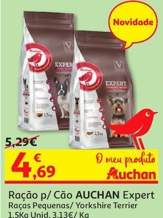 Auchan Ração p/ cão auchan promoção