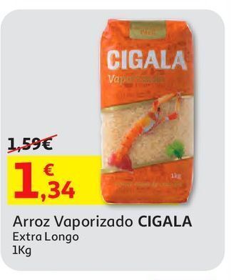 Auchan Arroz vaporizado cigala extra longo 1kg promoção
