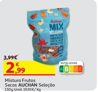 Mistura frutos secos auchan seleção 150 g