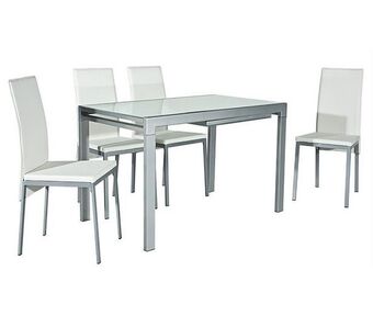 Conforama Conjunto mesa extensível e 4 cadeiras assya promoção