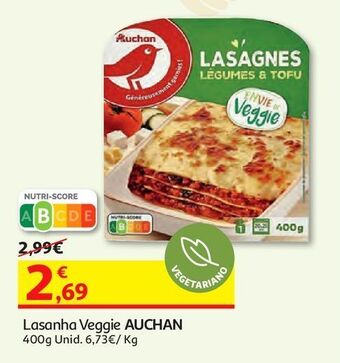 Auchan Lasanha auchan veggie 400 g promoção