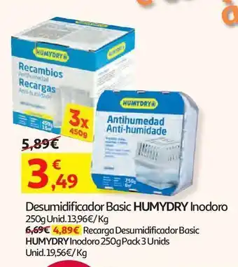 Auchan Desumidificador basic humydry inodoro 250gr promoção