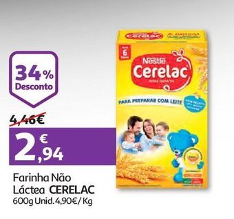 Auchan Farinha não láctea cerelac 600gr promoção