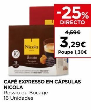 El Corte Inglés Cápsulas de café nicola promoção