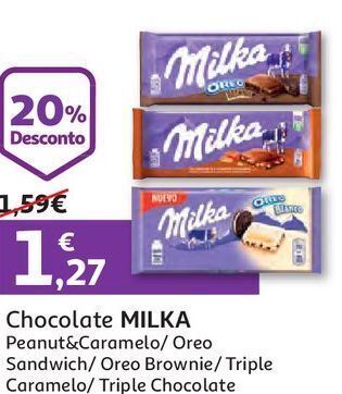 Auchan Chocolate de leite milka promoção