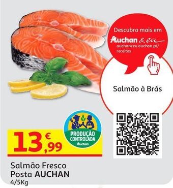 Salmão fresco posta auchan produção controlada 4/5 kg
