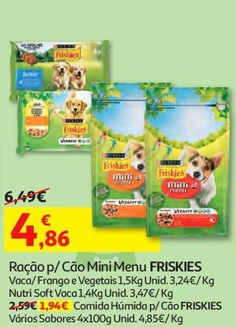 Auchan Ração p/ cão mini menu friskies promoção