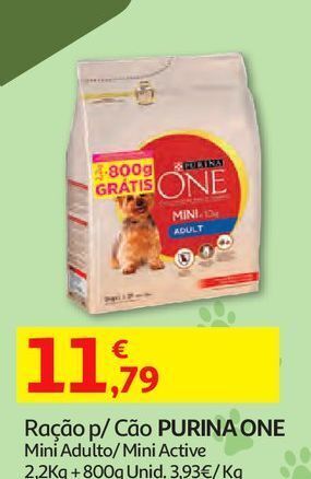 Auchan Ração p/ cão purina one promoção