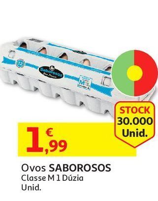Auchan Ovos saborosos:classe m 1 duzia promoção