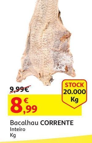 Auchan Bacalhau corrente inteiro kg promoção