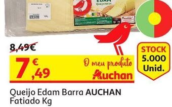 Auchan Queijo edam barra auchan fatiado kg promoção