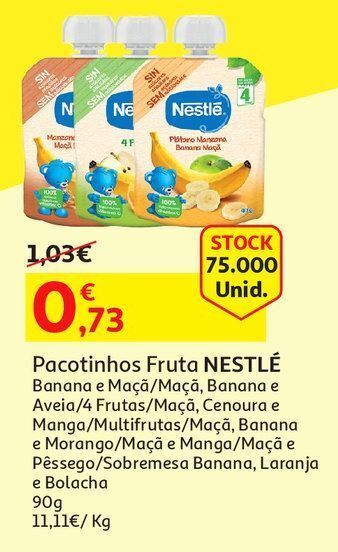 Auchan Pacotinho fruta nestlé promoção