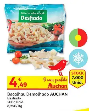 Auchan Bacalhau demolhado auchan:morhua desfiado 500g promoção