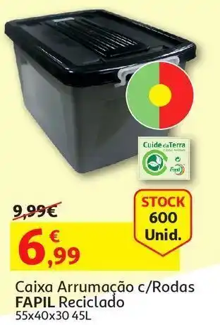 Auchan Caixa arrumação c/rodas fapil promoção