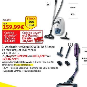 Auchan Aspirador c/saco rowenta promoção