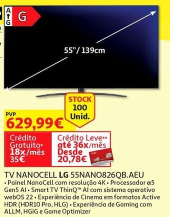 Auchan Tv nanocell lg 55nano826qb.aeu promoção