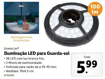 Lidl Livarno Lux Iluminaão LED para Guarda-sol promoção