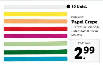 Lidl Crelando Papel Crepe promoção