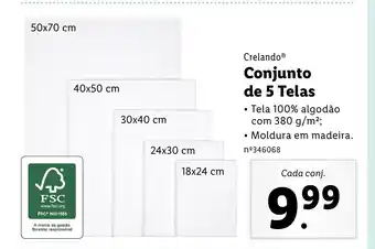 Lidl Crelando Conjunto de 5 Telas promoção