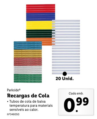 Lidl Parkside Recargas de Cola promoção