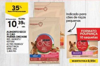 Continente Alimento seco p/ cao Purina One Mini 3kg promoção