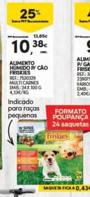 Continente Alimento Humido p/ cao Friskies promoção