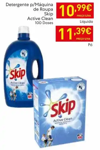 Recheio Detergente p/ maquina de roupa Skip Active Clean 100 Doses promoção