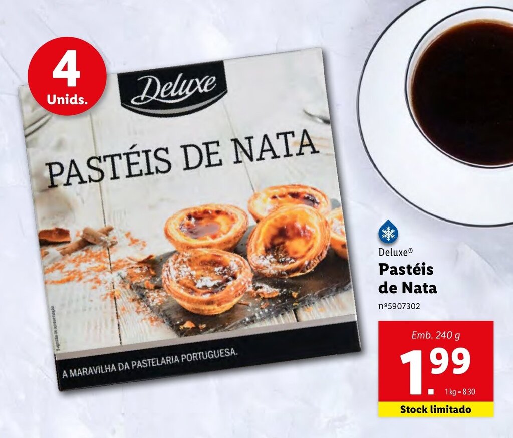 Promoção Deluxe Pastéis de Nata 240g em Lidl
