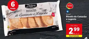 Lidl Deluxe Rissóis de Camarão e Lagosta 420g promoção