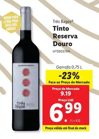Lidl Tinto Reserva Douro 0,75L promoção