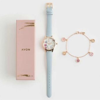 Avon Conjunto relógio & pulseira clara promoção