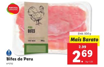 Lidl Bifes de Peru 500g promoção