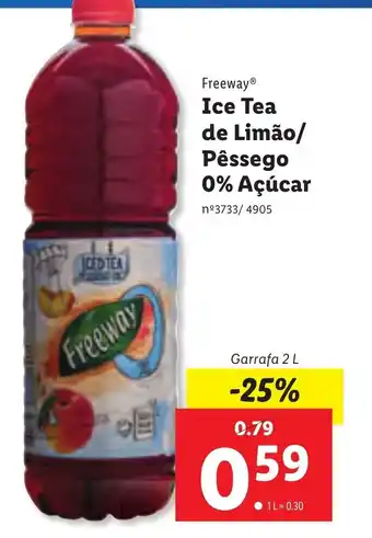 Lidl Freeway Ice Tea de Limão/Pêssego 0% Açucar 2L promoção