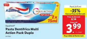 Lidl Pasta Dentífrica Multi Action Pack Duplo 2x75ml promoção