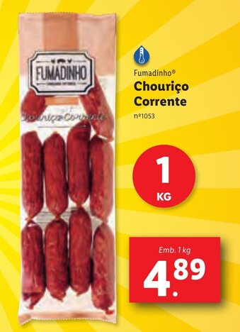 Lidl Fumadinho Chouriço Corrente 1kg promoção