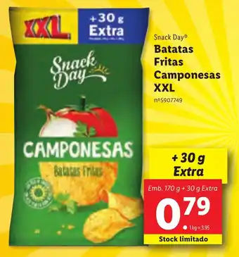 Lidl Snack Day Batatas Fritas Camponesas XXL 170g+30g promoção