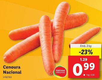 Lidl Cenoura Nacional 2Kg promoção