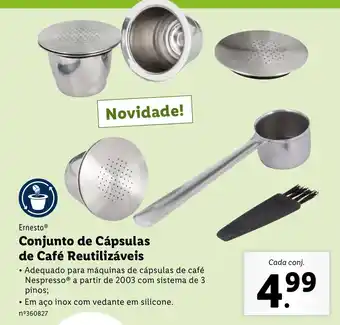 Lidl Conjunto de Cápsulas de Café Reutilizáveis promoção
