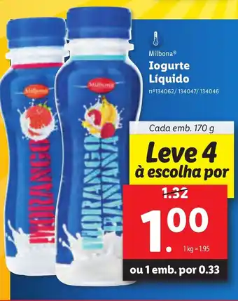 Lidl Iogurte Líquido 170g promoção