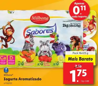 Lidl Iogurte Aromatizado Pack 16x125g promoção